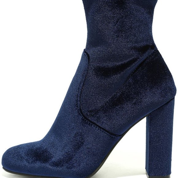 Steve Madden Shoes - Steve Madden Edit Navy Velvet Mid-Calf Boots